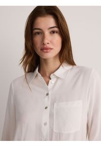 Reserved - Koszula regular z wiskozy - złamana biel. Materiał: wiskoza #1