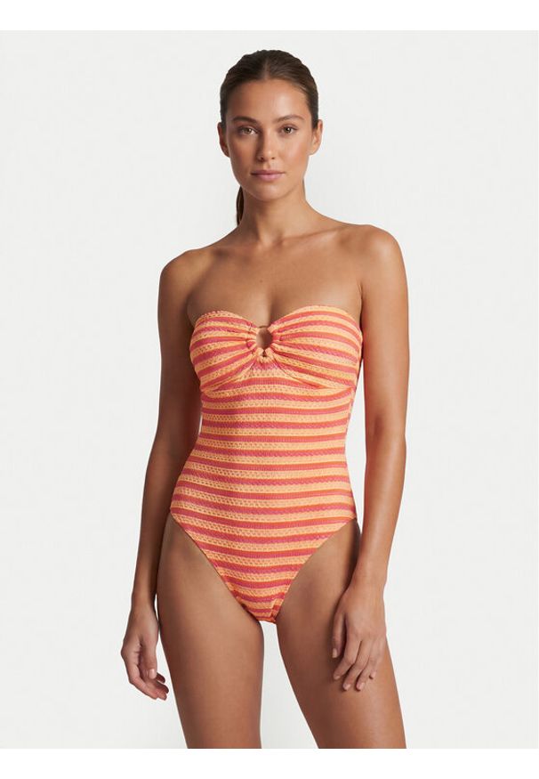 Seafolly Strój kąpielowy Calypso 11180-247 Pomarańczowy. Kolor: pomarańczowy. Materiał: syntetyk