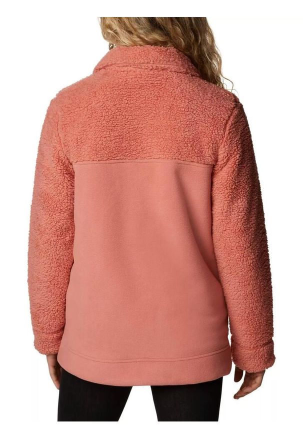 columbia - Polarowy sweter damski Columbia Winter Pass Sherpa Long Full Zip. Kolor: różowy. Materiał: polar
