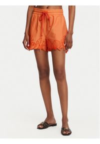 Vero Moda Szorty sportowe Lucia 10350997 Pomarańczowy jasny Regular Fit. Kolor: pomarańczowy. Materiał: bawełna #1