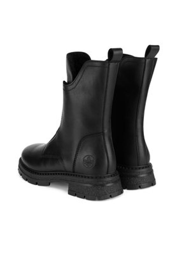 Rieker Botki Z9852-00 Czarny. Kolor: czarny. Materiał: skóra