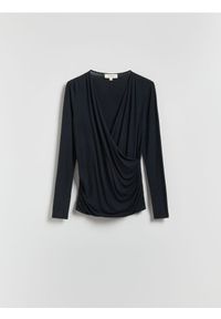 Reserved - Bluzka z modalem - czarny. Kolor: czarny. Materiał: dzianina #1