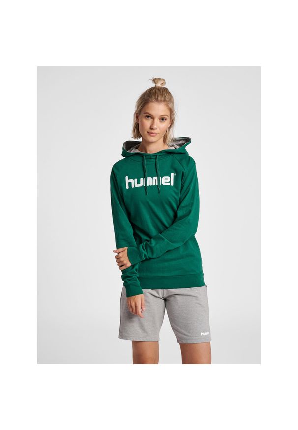 Bluza sportowa z kapturem damska Hummel Go Cotton Logo Hoodie Woman. Typ kołnierza: kaptur. Kolor: biały, zielony, wielokolorowy