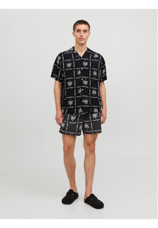 Jack & Jones - Jack&Jones Koszula Jorluke 12255727 Czarny Relaxed Fit. Kolor: czarny. Materiał: wiskoza