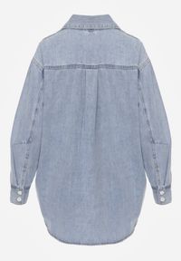 Renee - Niebieska Jeansowa Koszula z Bawełną z Przeszyciami Nekki. Okazja: na co dzień. Kolor: niebieski. Materiał: jeans, bawełna. Wzór: kolorowy. Sezon: lato. Styl: casual #8