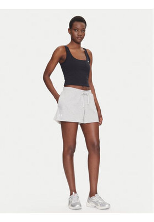 Under Armour Szorty sportowe Rival 1389657 Szary Regular Fit. Kolor: szary. Materiał: bawełna