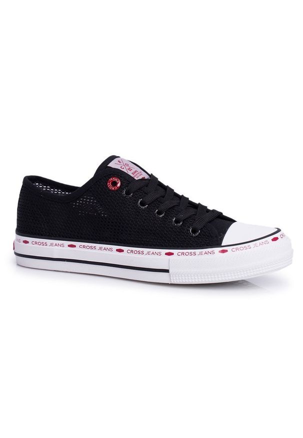 Trampki Damskie Cross Jeans Czarne Siateczka FF2R4015C. Kolor: czarny. Materiał: materiał. Styl: klasyczny