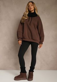 Renee - Czarne Klasyczne Legginsy High Waist z Zapiętkami i Ociepleniem Serafeia. Stan: podwyższony. Kolor: czarny. Materiał: koronka. Styl: klasyczny #1