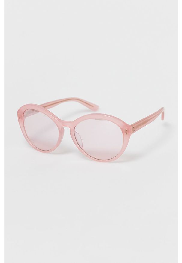 Calvin Klein Okulary przeciwsłoneczne damskie kolor różowy. Kształt: okrągłe. Kolor: różowy