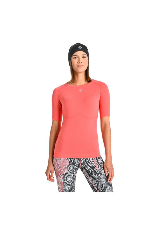 NESSI SPORTSWEAR - Koszulka z krótkim rękawem sportowa damska Nessi Sportswear Ultra. Kolor: pomarańczowy, różowy. Długość rękawa: krótki rękaw. Długość: krótkie