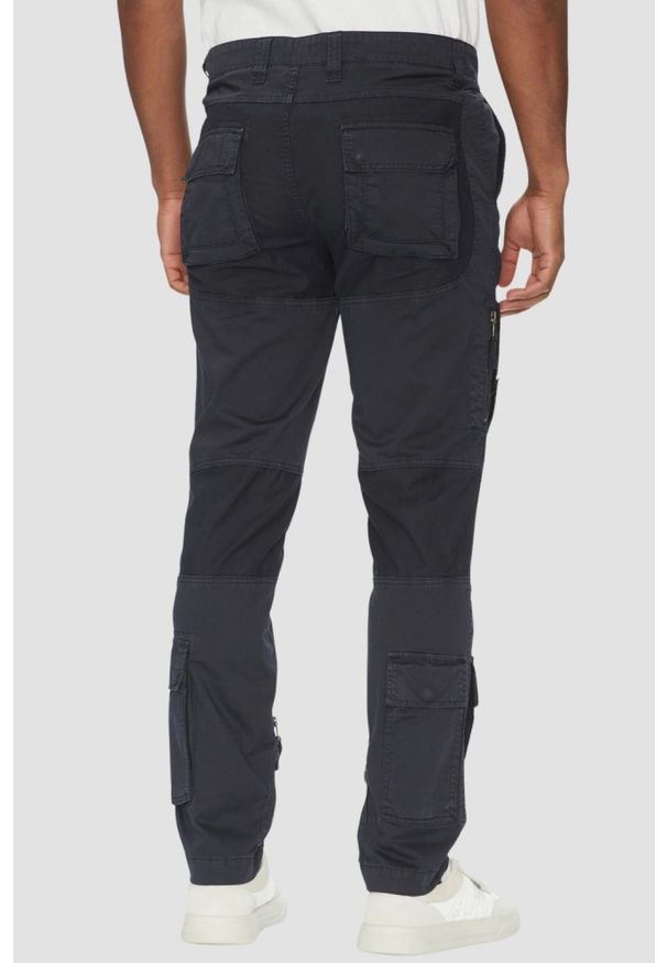 Aeronautica Militare - AERONAUTICA MILITARE Granatowe męskie bawełniane bojówki, Rozmiar L. Okazja: na co dzień. Kolor: niebieski. Materiał: bawełna. Styl: casual