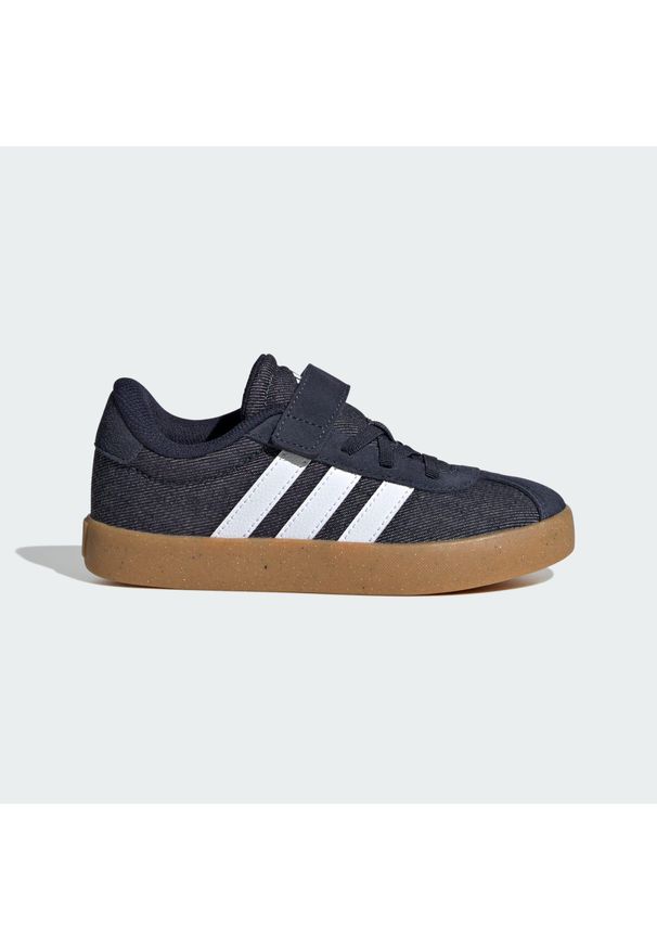 Adidas - Buty VL Court 3.0 Kids. Zapięcie: rzepy. Kolor: brązowy, niebieski, wielokolorowy, biały. Sport: turystyka piesza