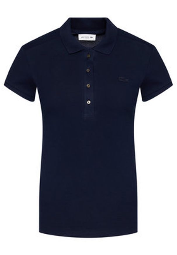 Lacoste Polo PF5462 Granatowy Slim Fit. Typ kołnierza: polo. Kolor: niebieski. Materiał: bawełna