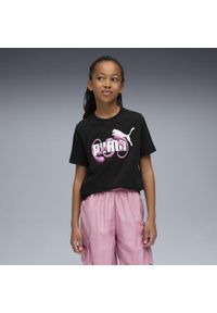 Puma - Młodzieżowa koszulka z grafiką i logo No. 1 PUMA Black. Kolor: czarny. Sport: joga i pilates