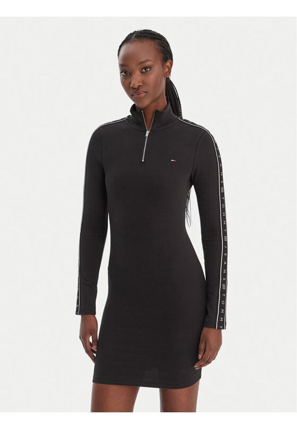 Tommy Jeans Sukienka codzienna DW0DW22529 Czarny Regular Fit. Okazja: na co dzień. Kolor: czarny. Materiał: bawełna. Typ sukienki: proste. Styl: casual