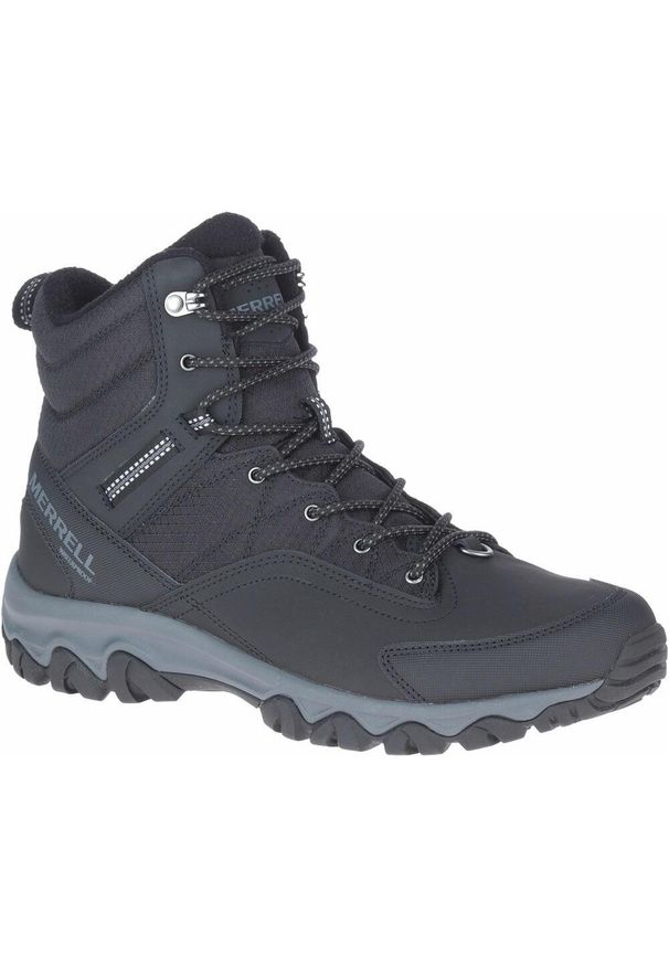 Buty Trekkingowe Męskie Merrell Thermo Akita Mid Waterproof. Kolor: czarny. Materiał: skóra. Sezon: zima. Sport: turystyka piesza