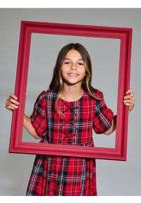 Sinsay - Sukienka babydoll w kratę - czerwony. Kolor: czerwony #1