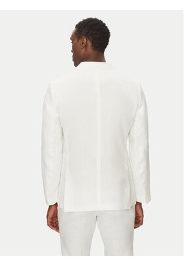 BOSS Marynarka C-Huge-Peak-252 50540516 Biały Slim Fit. Kolor: biały. Materiał: len