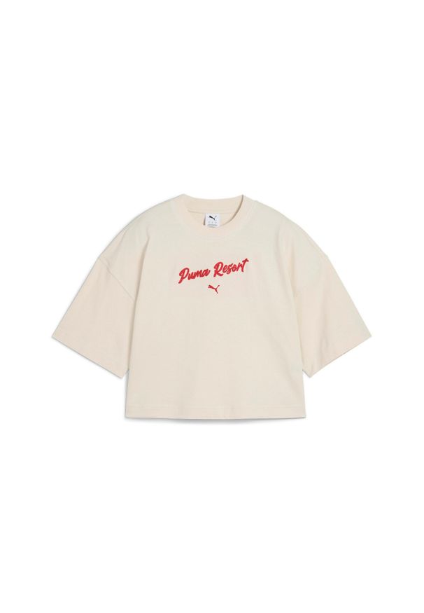 Puma Koszulka Premium Ess Oversized Graphic 62977687. Kolor: beżowy