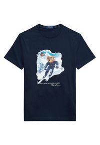 Polo Ralph Lauren T-Shirt 710P07343002 Granatowy Regular Fit. Typ kołnierza: polo. Kolor: niebieski. Materiał: bawełna #6