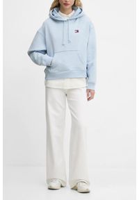 Tommy Jeans - TOMMY JEANS Błękitna damska bluza z kapturem, Rozmiar S. Typ kołnierza: kaptur. Kolor: niebieski #4