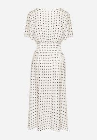 Born2be - Biała Sukienka z Bawełny Rozkloszowana w Kropki Toliennea. Okazja: na co dzień. Kolor: biały. Materiał: bawełna. Wzór: kropki. Styl: casual #7