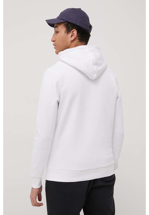 Jack & Jones bluza męska kolor biały z kapturem z nadrukiem. Okazja: na co dzień. Typ kołnierza: kaptur. Kolor: biały. Materiał: dzianina. Wzór: nadruk. Styl: casual