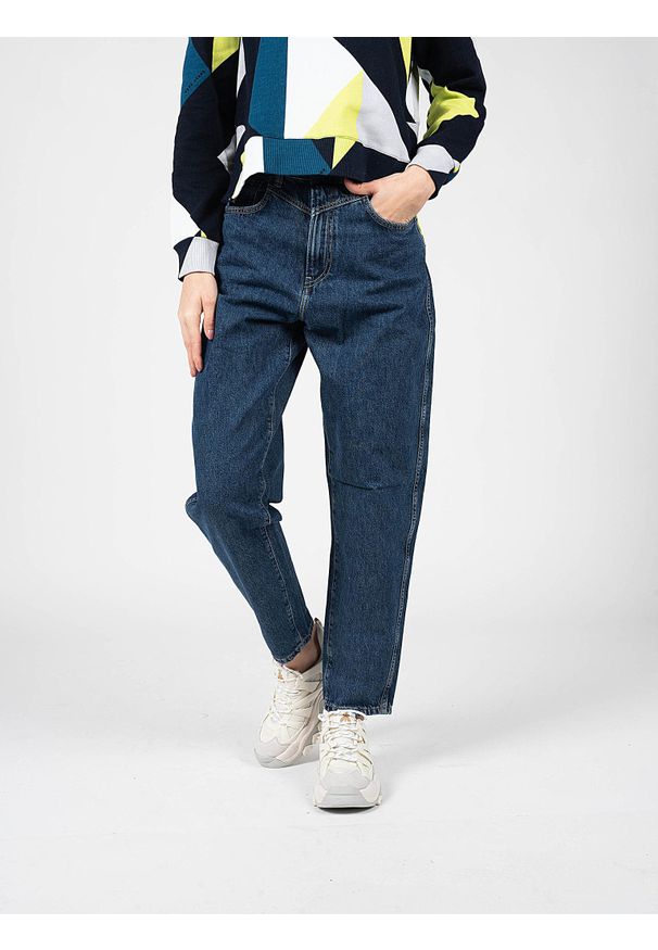 Pepe Jeans Jeansy "Baloon Fit Rachel" | PL203739DI3R | Baloon Fit Rachel | Kobieta | Niebieski. Stan: podwyższony. Kolor: niebieski. Wzór: aplikacja