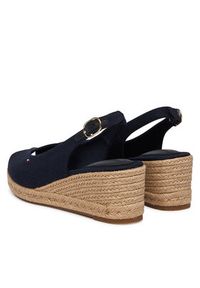 TOMMY HILFIGER - Tommy Hilfiger Espadryle Mid Wedge Espad Slingback FW0FW09228 Granatowy. Kolor: niebieski. Materiał: materiał #3