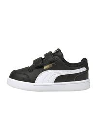 Buty do chodzenia dla dzieci Puma Shuffle JR. Zapięcie: rzepy, sznurówki. Kolor: biały, czarny, wielokolorowy. Materiał: syntetyk, materiał. Szerokość cholewki: normalna. Sport: turystyka piesza #1