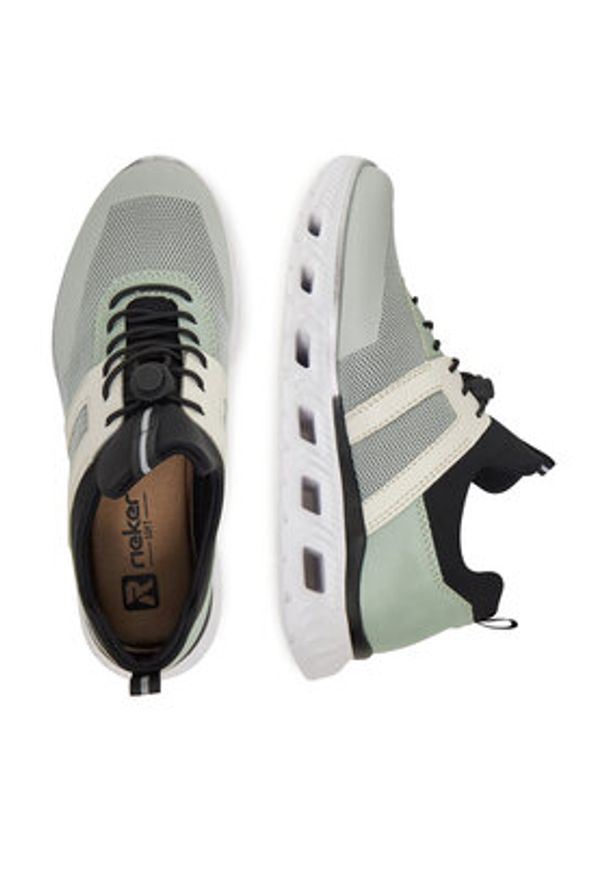 Rieker Sneakersy M6061-52 Zielony. Kolor: zielony. Materiał: materiał