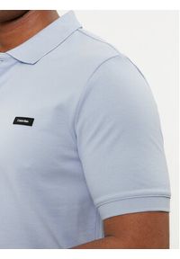 Calvin Klein Polo K10K111196 Niebieski Slim Fit. Typ kołnierza: polo. Kolor: niebieski. Materiał: bawełna