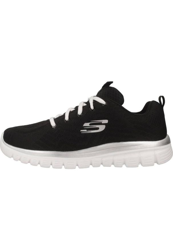 skechers - Buty do chodzenia damskie Skechers Gracefulget Connect. Kolor: czarny. Materiał: tkanina. Sport: turystyka piesza
