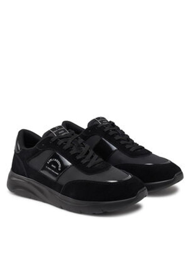 Karl Lagerfeld - KARL LAGERFELD Sneakersy Serger KL53637 Czarny. Kolor: czarny. Materiał: nubuk, skóra