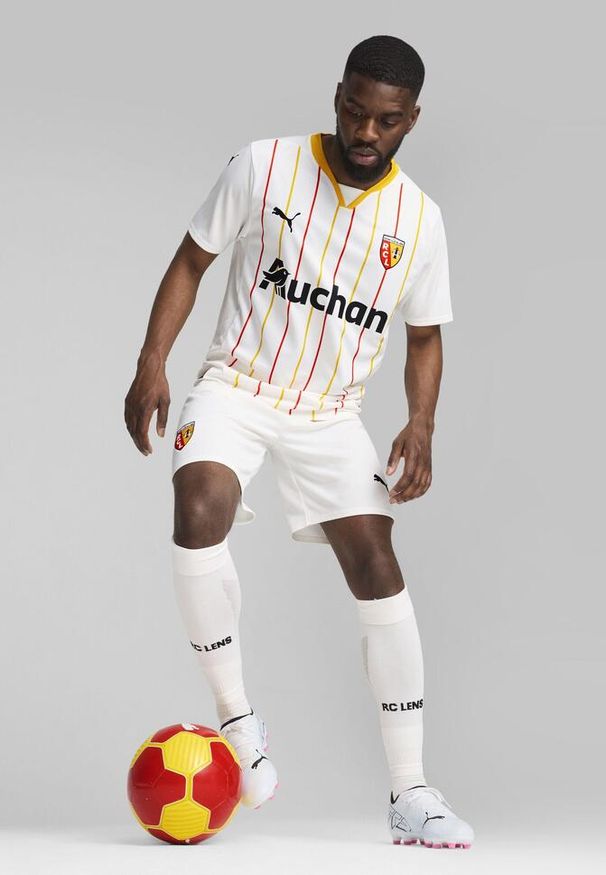Puma - Męska koszulka RC Lens 24/25 PUMA White Pelé Yellow. Kolor: żółty, biały, wielokolorowy