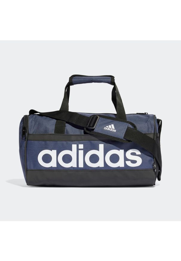 Adidas - Essentials Linear Duffel Bag Extra Small. Kolor: biały, czarny, niebieski, wielokolorowy. Materiał: materiał