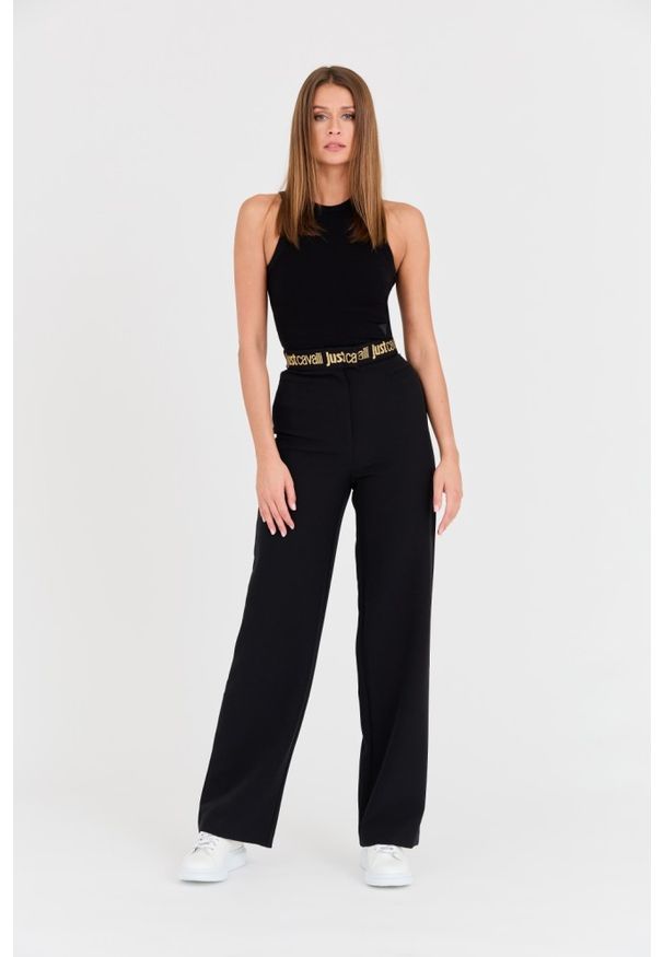 Just Cavalli - JUST CAVALLI Czarne damskie spodnie HW, Rozmiar 38. Kolor: czarny
