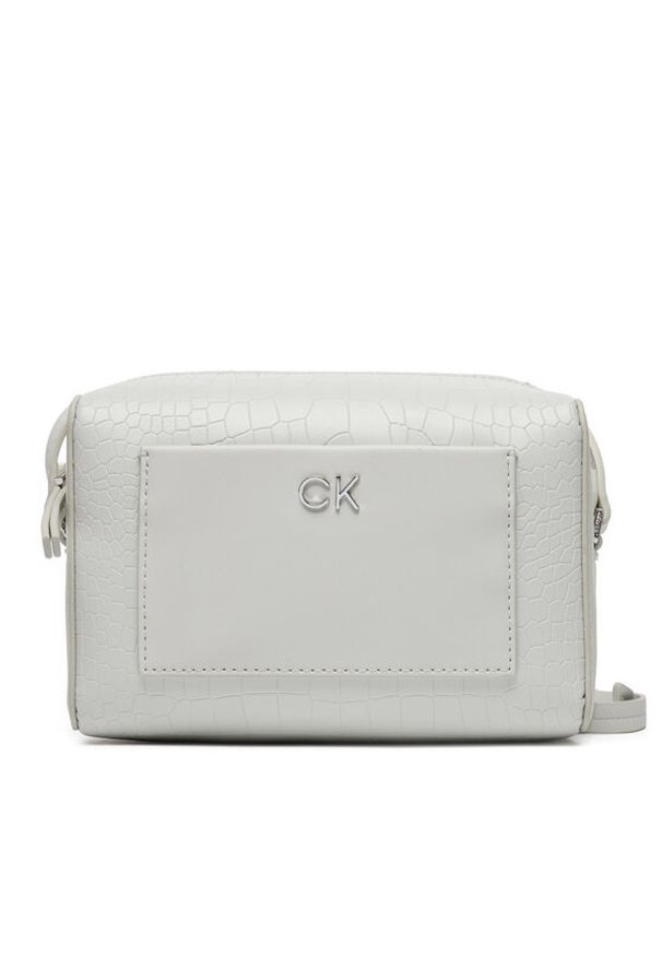 Calvin Klein Torebka Ck Daily Camera Bag_Croco K60K612140 Szary. Kolor: szary. Materiał: skórzane