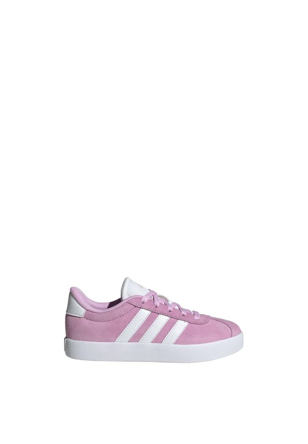 Adidas - Buty VL Court 3.0 Kids. Kolor: fioletowy, biały, wielokolorowy, szary, różowy. Materiał: materiał, zamsz