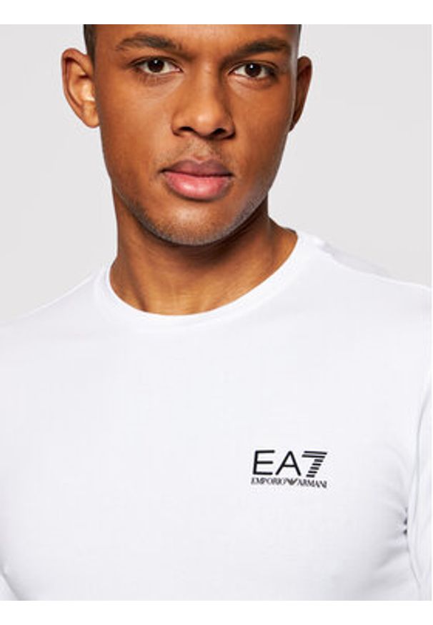 EA7 Emporio Armani Longsleeve 8NPT55 PJM5Z 1100 Biały Regular Fit. Kolor: biały. Materiał: bawełna. Długość rękawa: długi rękaw