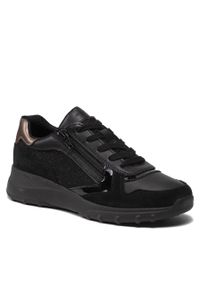 Sneakersy Geox D Alleniee B D16LPB 0EW22 C9999 Black. Kolor: czarny. Materiał: skóra