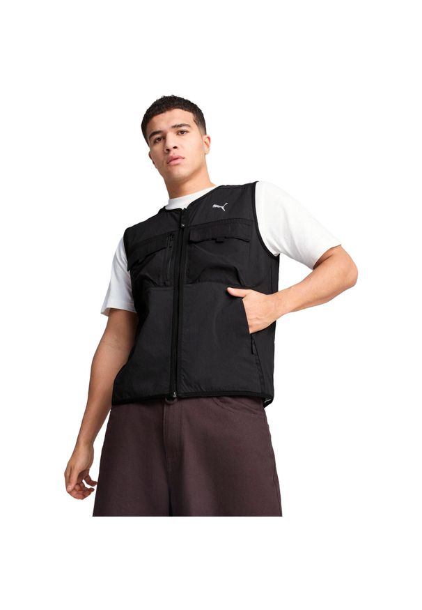 Aktualności męskie Puma tech Cargo Vest. Kolor: czarny. Materiał: poliester, materiał