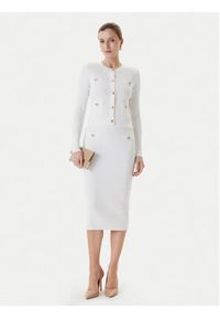 Guess Spódnica ołówkowa W5YD66 Z0130 Biały Slim Fit. Kolor: biały. Materiał: wiskoza