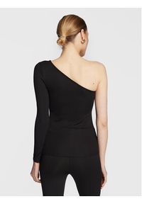 Calvin Klein Bluzka Q-Nova One Shoulder K20K205044 Czarny Slim Fit. Kolor: czarny. Materiał: syntetyk