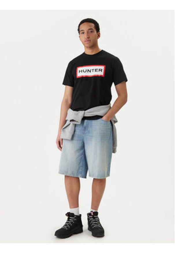 Hunter T-Shirt Halton HARM0019252 Czarny Regular Fit. Kolor: czarny. Materiał: bawełna