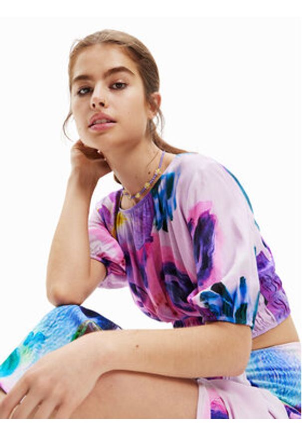 Desigual Bluzka MONSIEUR CHRISTIAN LACROIX Rina 23SWBW15 Fioletowy Regular Fit. Kolor: fioletowy. Materiał: wiskoza