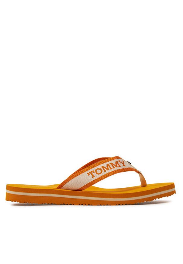 TOMMY HILFIGER - Tommy Hilfiger Japonki Hilfiger Webbing Pool Slide FW0FW07859 Pomarańczowy. Kolor: pomarańczowy