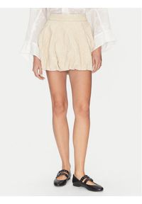 Munthe Spódnica skórzana Frauke 251121725105 Beżowy Regular Fit. Kolor: beżowy. Materiał: skóra #1