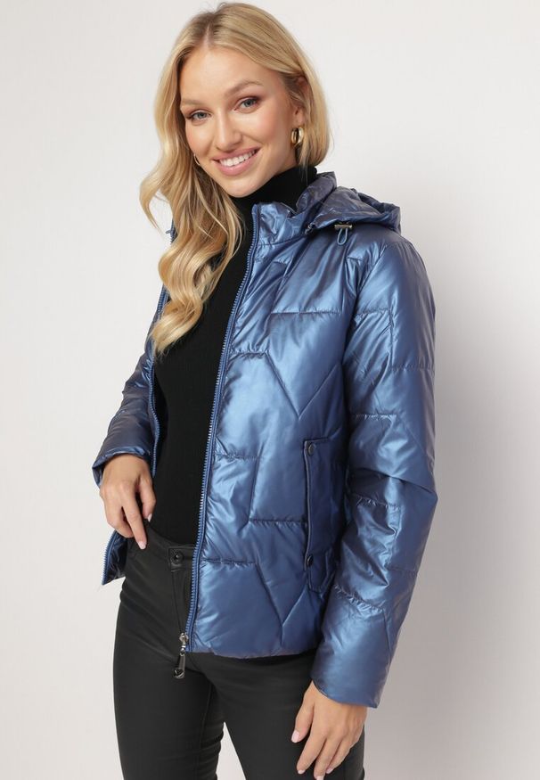 Born2be - Niebieska Kurtka Tenerin. Typ kołnierza: kaptur. Kolor: niebieski. Długość: długie