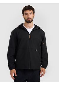 4f - 4F Kurtka przejściowa męska - czarna M. Okazja: na co dzień, na spacer. Typ kołnierza: kaptur. Kolor: czarny. Styl: casual #1